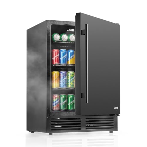 Image of VEVOR Beverage Refrigerator, 24 Inch Under Counter Drink Fridge, Black