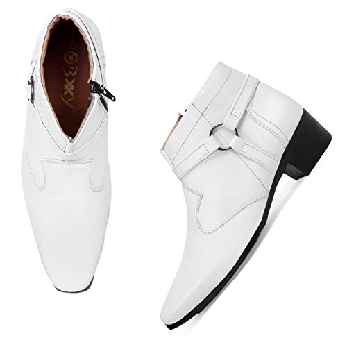 Image of BXXY Men's 2 inch Height Increasing Synthetic Material Casual Formal Chelsea Ring, Slip-On Boot with Pu Sole.
