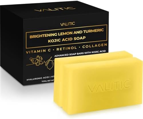 VALITIC Brightening Lemon Turmeric Kojic Acid Soap for Dark Spots, 2 Pack
