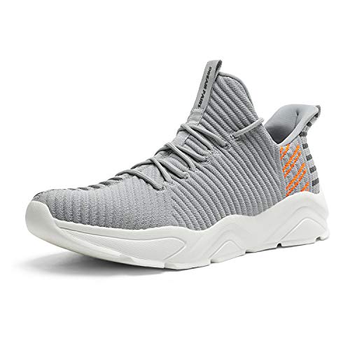 DREAM PAIRS Men’s Light Grey Running Tennis Shoes Mesh Lightweight Breathable Sneakers Size