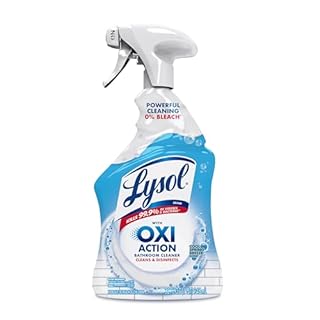 LYSOL Bathroom Cleaner Spray with OXI Action (Hydrogen Peroxide), 0% Bleach Formula, Multipurpose Disinfecting Cleaner for Tub, Tile & Shower, Removes Soap Scum & Limescale, Spring Breeze Scent, 32oz