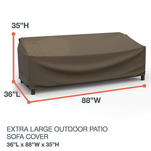Budge P3W05Btnw3 Stormblock Hillside Patio Sofa Cover Premium, Outdoor, Waterproof, Extra-Large, Black And Tan Weave #TOP1