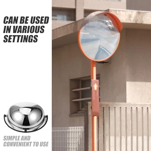 Miroir convexe extérieur 40 cm anti angle mort pour entrée de parking sûre - 5