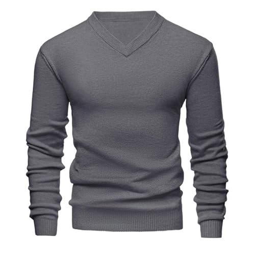 Men's Sweater V Neck Knit Pullover Loose Fit Plus Size Casual Long Sleeve Top for Men4