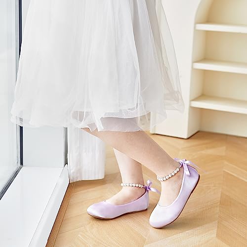 Image of Felix & Flora Girls Toddler Little Ballet Shoes - Flower Girls Mary Jane Flats Dress Shoes Party Wedding