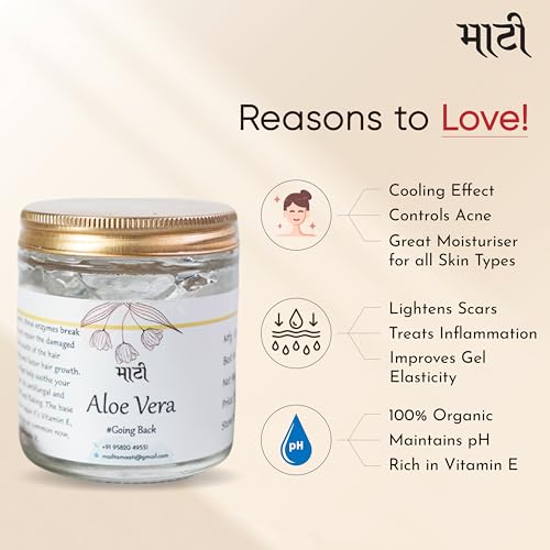 Image of Maati Aloevera Gel For Face 500gm | 99.2% Organic Pure Aloe Vera Gel | Hydrates, Moisturizes & Soothes Irritated Skin | Face Gel Moisturizer for Acne, Scars, Dark Circles & Sunburn