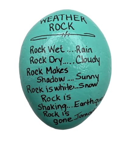 Weather Rock Decorative Hand Painted Rocks, Garden Stones, and Bricks for Indoor and Outdoor use (3'-5') Medium (5'-8') Large (Large)
