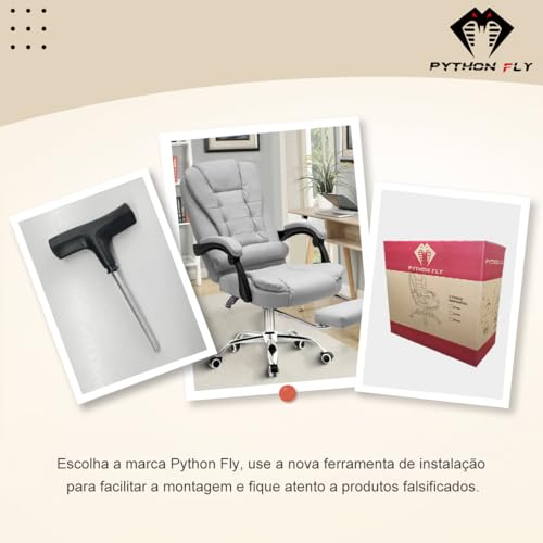 Cadeira de escritório presidente, cadeira de home office com apoio para os pés e encosto ajustável (