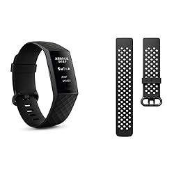 バンドセット【Suica対応】 Fitbit Charge4 GPS搭載フィットネストラッカー Black/Black L/Sサイズ [日本正規品]+スポーツ リストバンド Black ブラック Sサイズ