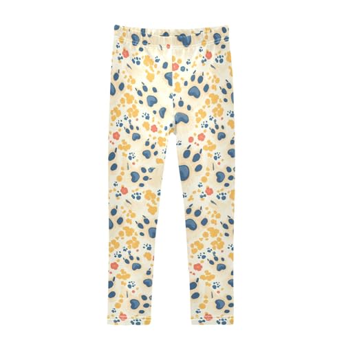 KLL Cute Dog Paws Girls Basic Leggings Stretchy Full Length Dance Pants Exercise