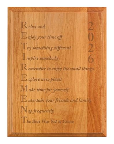Product Image of the ThisWear Retirement Gifts Women Men Retirement 2026 Retired Poem Retirement Gift Ideas Coworker 7x9 Wood Engraved Plaque