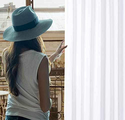 Light & Pro Back Tab Farmhouse Cotton Duck Curtain 50X72 Inch, Tab Top White Bathroom Window Treatment Décor Panel For Kitchen Nursery Livingroom Bed Room Solid White Curtains - 2 Panels #TOP7