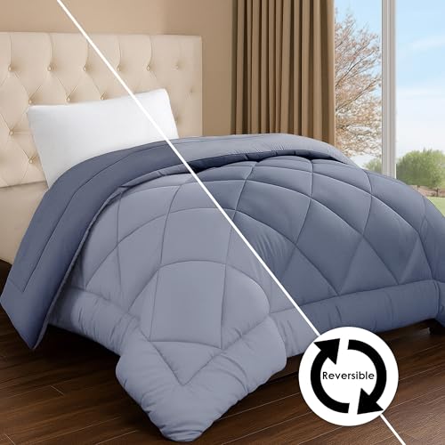 Image of Story@Home Reversible Comforter Single Bed 220 GSM Microfiber Reversible Blankets for Winter /Quilt /Duvets for Single Bed Comforter (90X60 Inches, Blueberry & Lavender)