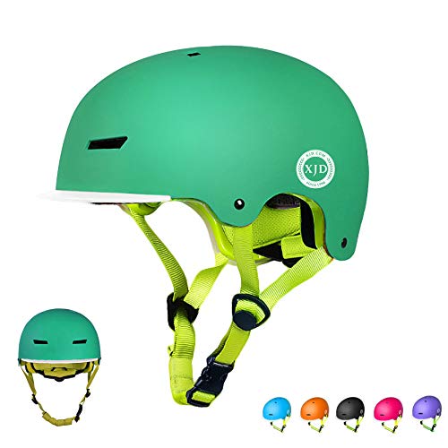 XJD Toddler Helmet Kids Bike Helmet Multi-Sport Cycling Helmet Adjustable Bicycle Helmet for Kids Child Safety Helmet Skateboard Longboard Roller Skate Inline Skating Scooter(Green, S)