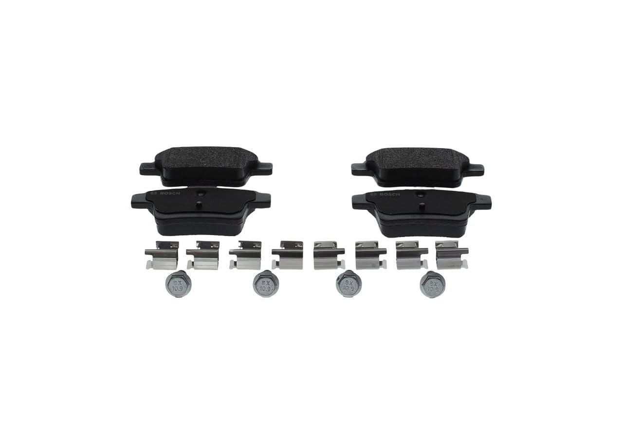 Bosch Brake Pad Set Rear Low-Metallic Anti-Squeak Plate Screws 0986494076