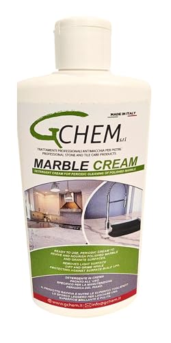 Crema limpiadora abrillantadora perfumada para encimeras de cocina de mármol, granito y piedras naturales. Ideal para el mantenimiento periódico de la encimera de cocina y del lavabo del baño.