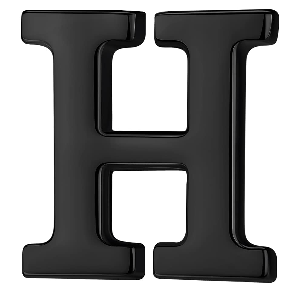 HONEY BEAR Black Initial Letter Tie Lapel Pin Brooch for Men Women Shirt