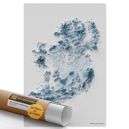 Restoration Ireland Wall Map 12x18 - Topographic Wall Art