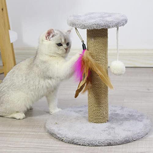 Jouet interactif pour chat avec poteau de griffage vertical coloris gris - 3
