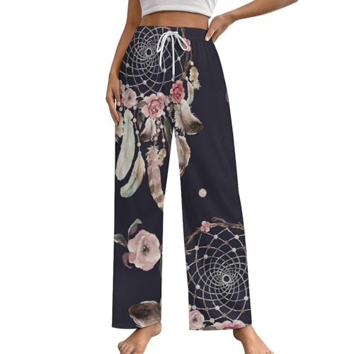 Pantalon de pyjama femme capteurs de rêves en taille S avec poches pratiques