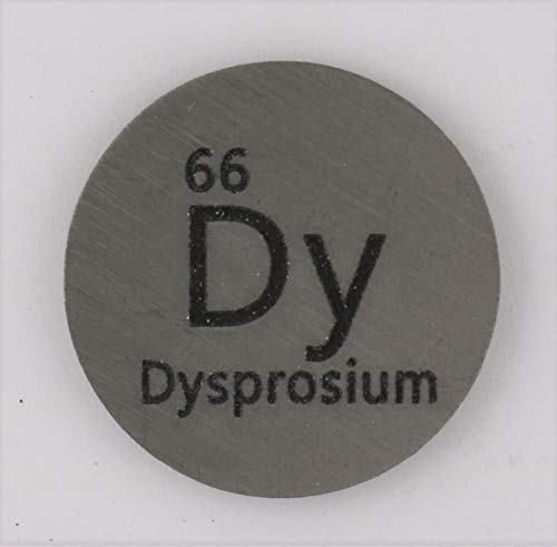 Image of Dysprosium (Dy) 24.26mm Metal Disc 99.9% Pure for Collection or Experiments