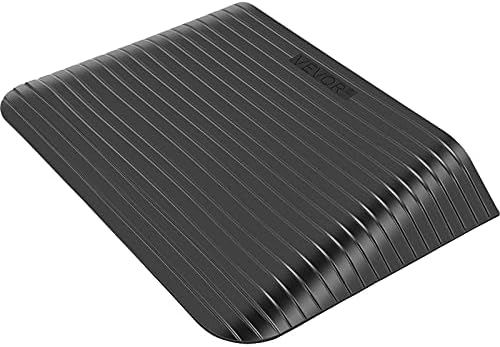 VEVOR Rubber Threshold Ramp, 4" Rise Threshold Ramp Doorway, Recycled Rubber Power Threshold Ramp Rated 2200 Lbs Load Capacity, Non-Slip Surface Rubber Solid Threshold Ramp for Wheelchair and Scooter