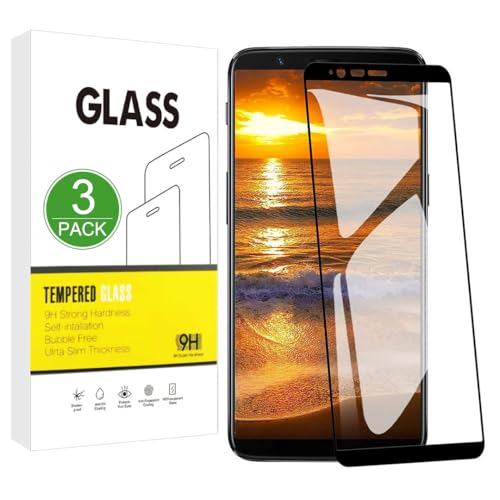 X-Dision Compatible con OnePlus 5T(Black) Protector de Pantalla,3 Piezas Película Protectora 2.5D[Dureza 9H,Alta Sensibilidad,A prueba Roturas] Alta Definicion Vidrio Templado