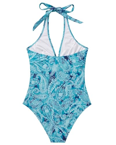 Image of SUUKSESS Women Sexy Tummy Control One Piece Swimsuits Halter Push Up Bathing Suits