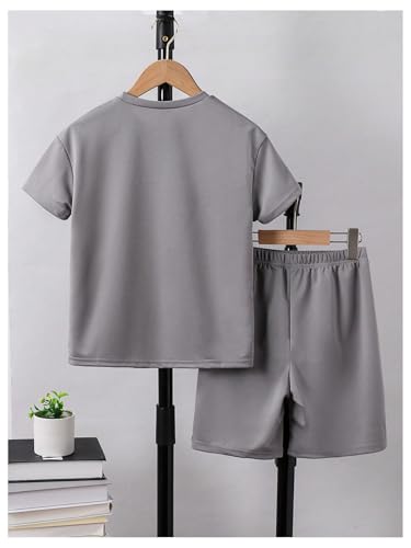 Image of SHENHE Boy's 2 Piece Outfits Crewneck Shorts Sleeve Tee Shirt and Elastic Waist Shorts Set