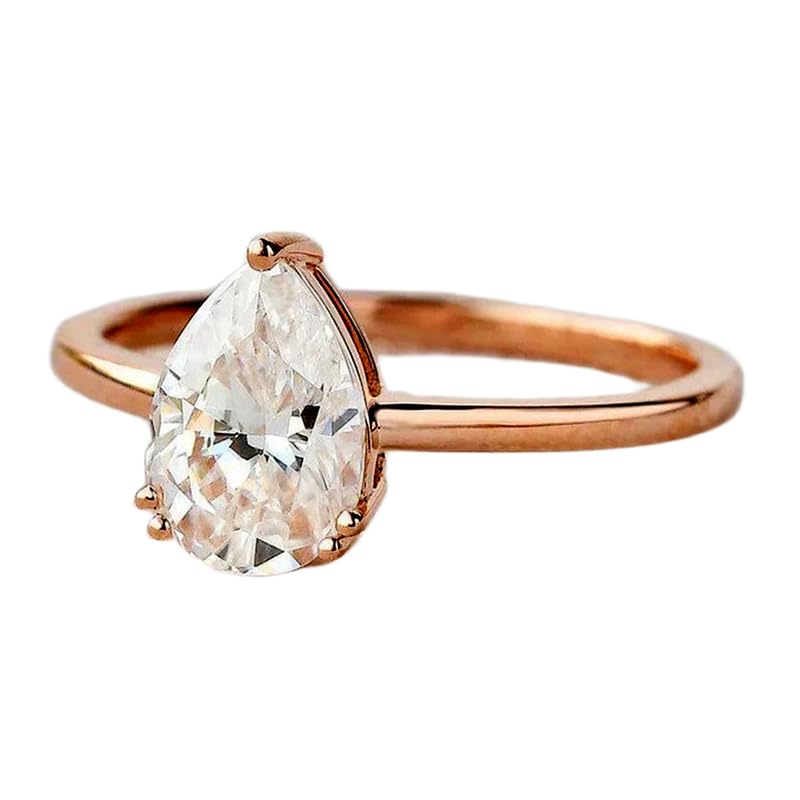 Bague solitaire en argent sterling 925 anti-ternissement