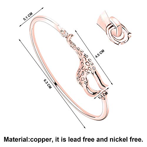 Bobauna Simple Giraffe Bangle Bracelet Animal Jewelry Christmas Gift For Women Girls (Giraffe Bangle Rg) #TOP1