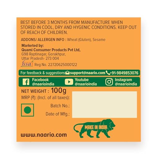 Image of NAARIO Plain Ragi Crackers Snack | Whole Wheat, No Maida, High Fibre, 12-Calorie Crisp, With Organic Spices |Perfect for Guilt-Free Munching | 100g Pack of 4