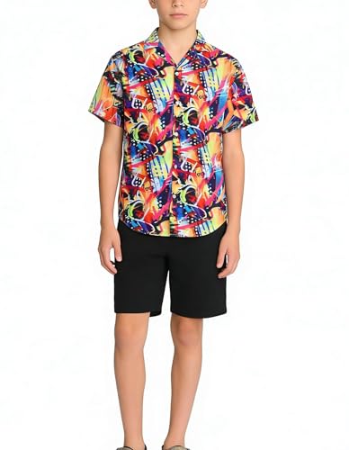 Image of Cromoncent Matching Hawaiian Outfits for Family, Dad and Son Matching Luau Beach Tropical Shirts Mommy Daughter Tropical Sets