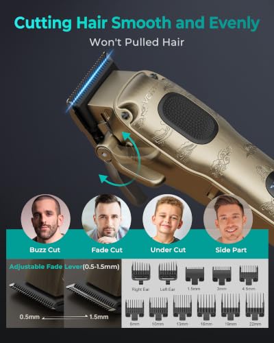 Image of VGRPRO Hair Clippers for Men Professional, Cordless & Corded Barber Clipper | Clippers for Hair Cutting with Package Case, Electric Grooming Kit for Home & Barber Use, LED Battery Display, Gift for Men