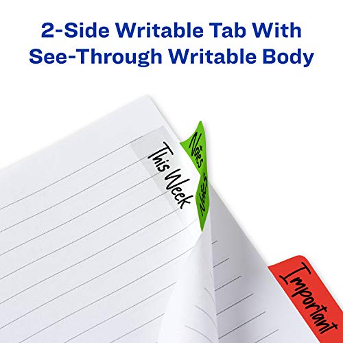 Avery Margin Ultra Tabs, 2.5" X 1", 2-Side Writable, Assorted Colors, 24 Repositionable Page Tabs (74768) #TOP4