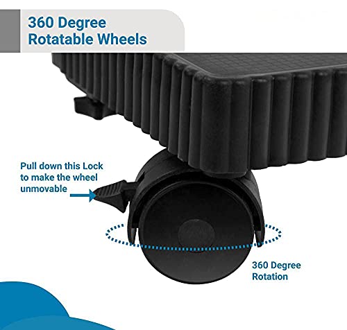Image of Shop4ever Adjustable Appliance Stand for Washing Machine, Refrigerator, Dishwasher, etc - Heavy Duty Base with Wheels, - Holds up to 90kg - Black Color (Dimension-17.5x17.5 Max-27.5x27.5 inches)
