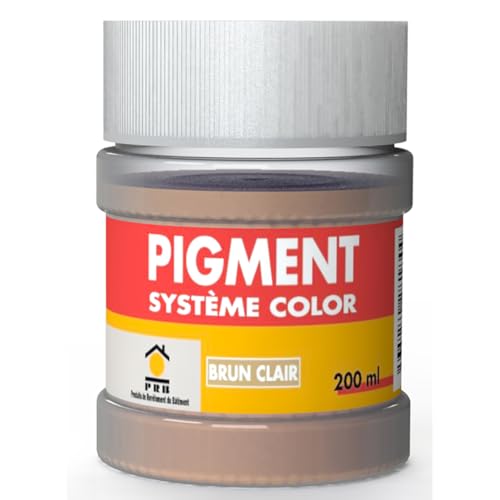 Pigment Concentré 200ml Brun Clair - Coloration Intense et Durable pour Mortier, Enduits, Plâtre, Joints - Usage Intérieur/Extérieur