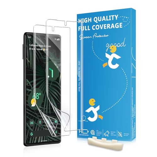 WILLONE 2 Stück Schutzfolie für Google Pixel 6 Pro [Nicht-Glas] Fingerabdruck-ID Unterstützen Spuren Reduzierbar Kratzfest HD Klar Kompatibel mit Pixel 6 Pro Screen Protector