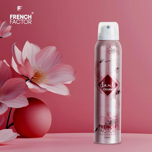Image of French Factor Soul Combo Pack of 3 Deodorant Body Spray for Women | Soul Bliss, Soul Charm & Soul Deo | Long Lasting Fragrance | Luxury Gift Set Women | Made in India | 150ml Each