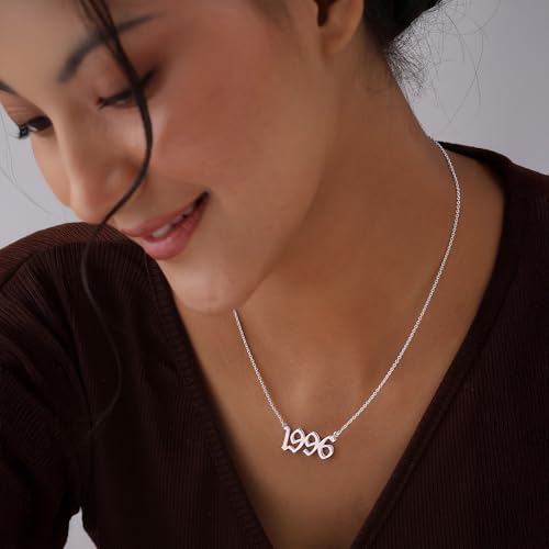 Image of TRUESILVER ACPL Personalized 925 Sterling Silver Name Necklace for Women & Girls | Customized Name Pendant Necklace | Custom Jewelry Gift for Birthday Anniversary Wedding