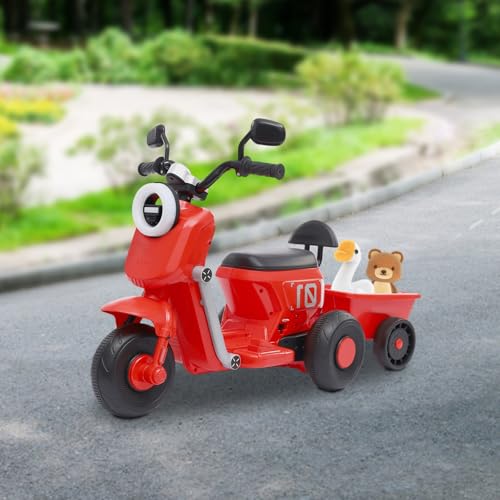 Elektro Motorrad Kinder Electric Motorcycle für Kinder ab 2 Jahren Elektro Motorrad bis 50 kg Tragfähigkeit mit 6V Batterie für Pitbike Dirtbike und Gärten (Rot) – Bild 6