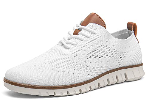 ChayChax Men's Breathable Oxfords Casual Sneakers Brogues Lace Up Dress Shoes Wingtip Soft Business Office Shoes(White,8.5 Men) ChayChax Men's Breathable Oxfords Casual Sneakers Brogues Lace Up Dress Shoes Wingtip Soft Business Office Shoes(White,8.5 Men)