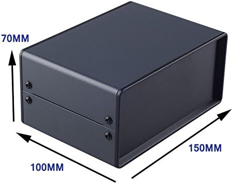 ABS Plastic Junction Box Black IP 54 Waterproof Enclosures Dust-proof Electronics Instrument Case Metal Diy Housing 150x70x100mm (Width x Height x Depth)