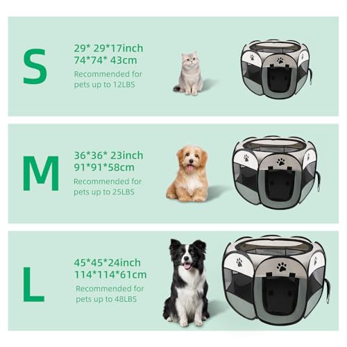 Fouwey Cercadinho para Cachorro de Estimação, Gaiola para Cães Pequenos, Cercadinho para Cães, Inter