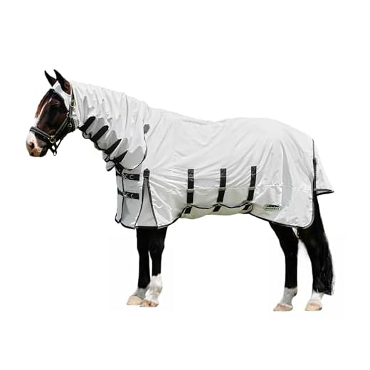 WeatherBeeta ComFiTec Sweet Itch Shield Fly Sheet Combo, White/Charcoal, 84"
