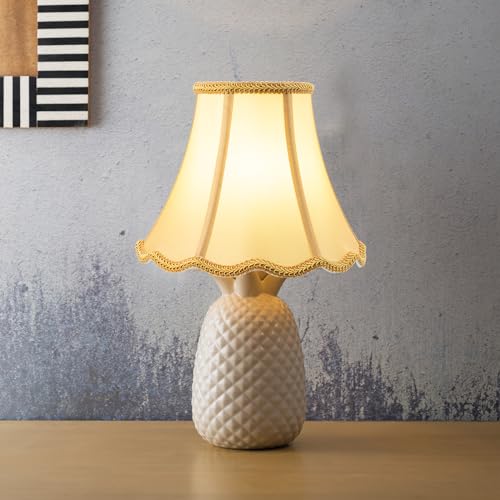 Saangseon Golden Bell Scalloped Lampshade, 5" Top x 10" Bottom x 8" Vertical Height, Solid Lamp Shade Replacement with Brass Harp Set for Table Lamp, Double Layer Polyester Fabric Lamp Cover, Pack 1 by saangseon - Image 6