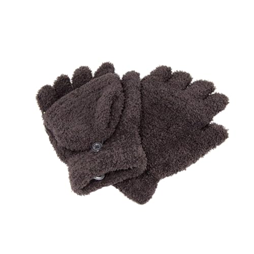 Healeved Short Gloves Gloves Winter Mittens Coffee