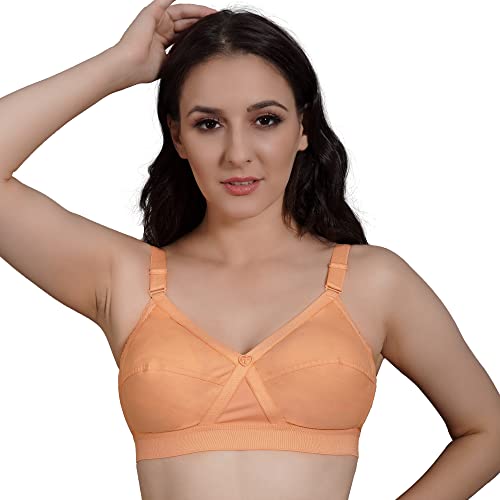 Image of TRYLO KPL Women's Cotton Non-Padded Bra Black /Black Currant /Butter SCOT /Coral /MARUN /Rasberry /Rose Gold /Nude /Sapphire /Skin /White 30 to 40 Available Cups C to I