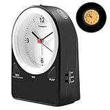 Voice Recording Desk Alarm Clock ,3 inch Battery-Powered Analog Clock with Snooze, Auto Backlight,...