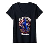 Mujer Colorado Blucifer Blue Horse Denver International Dia Legend Camiseta Cuello V